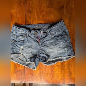 Candie's Distressed Dark Blue Denim Jean Shorts Junior's Size 3